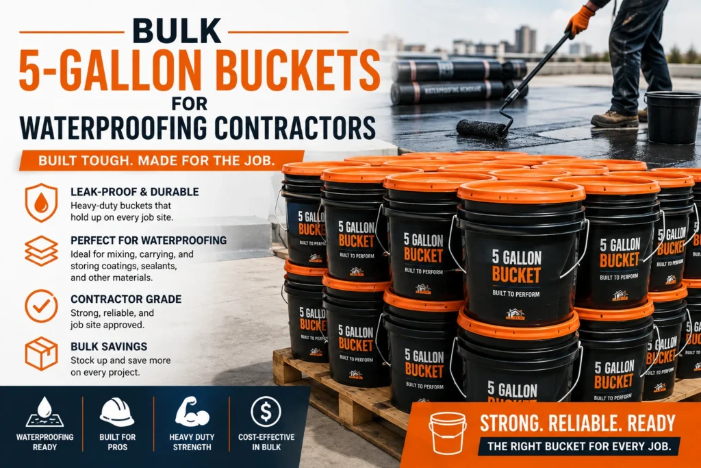 Bulk 5-Gallon Buckets for Waterproofing Contractors