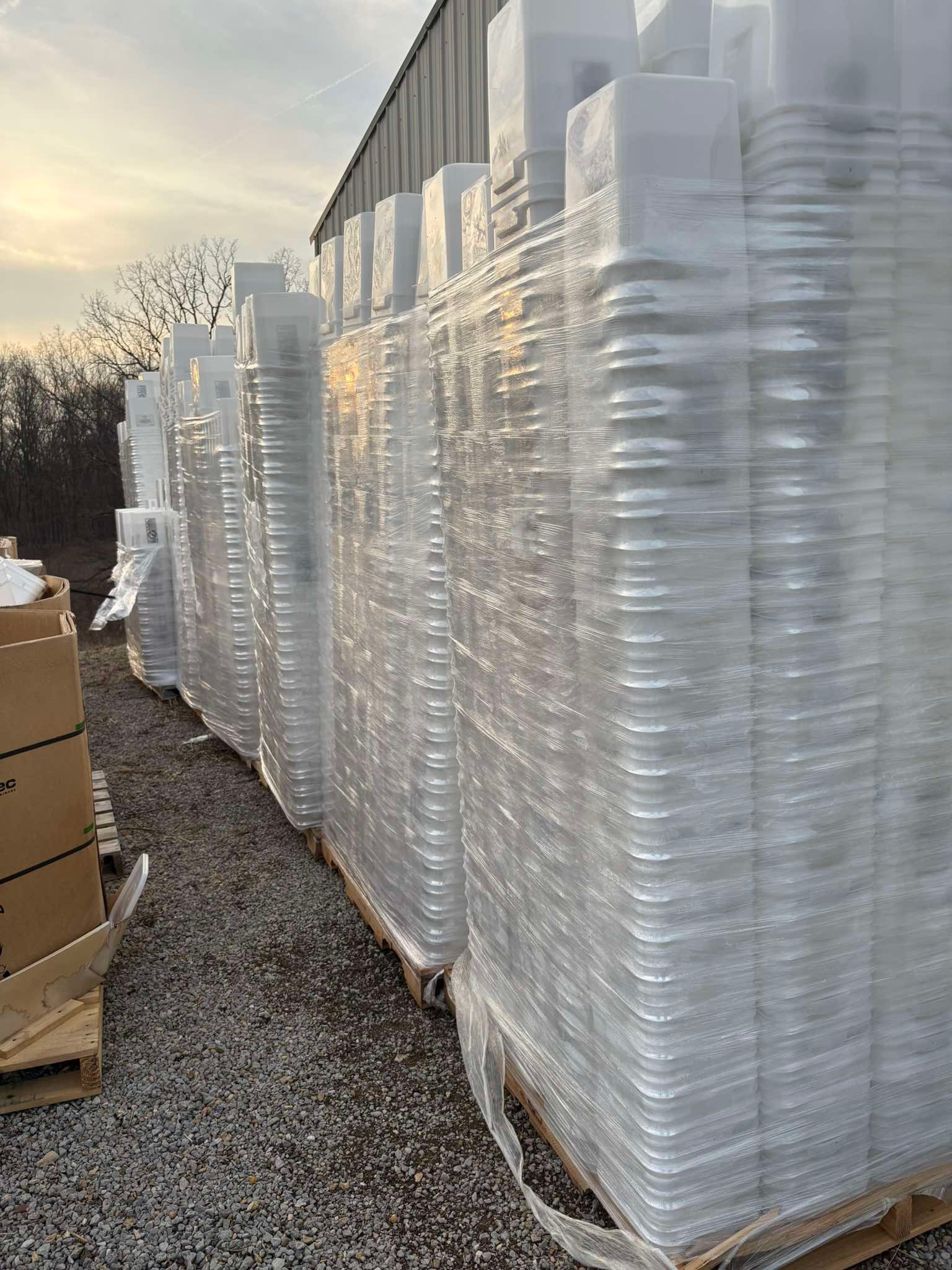 4.25 gallon square containers stored in warehouse