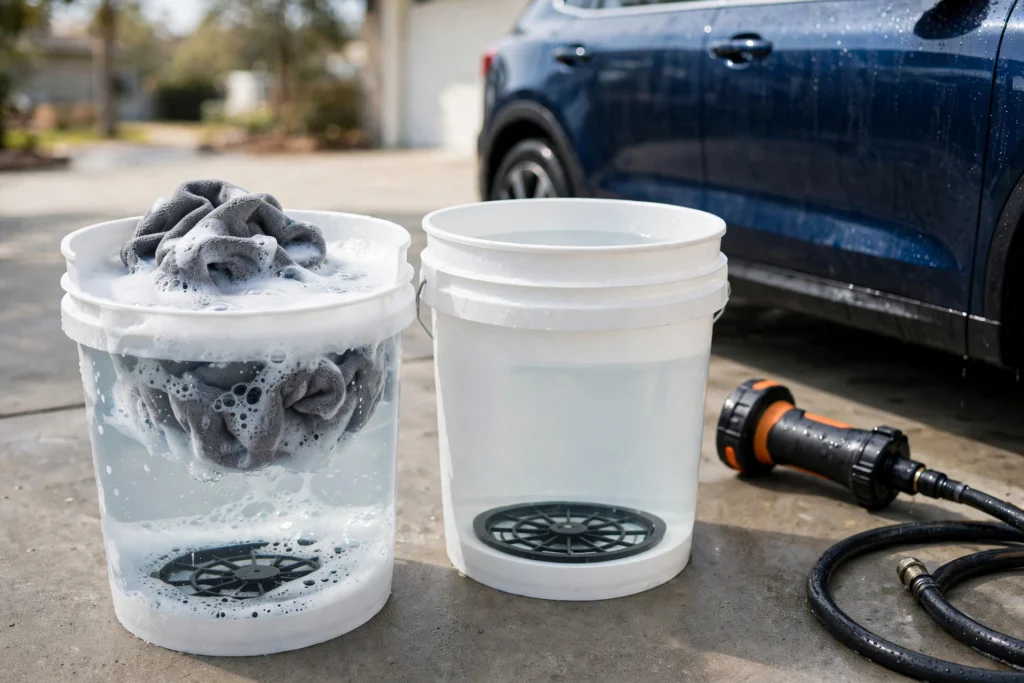 Car wash buckets wholesale — bulk car wash buckets with grit guards for professional detailing